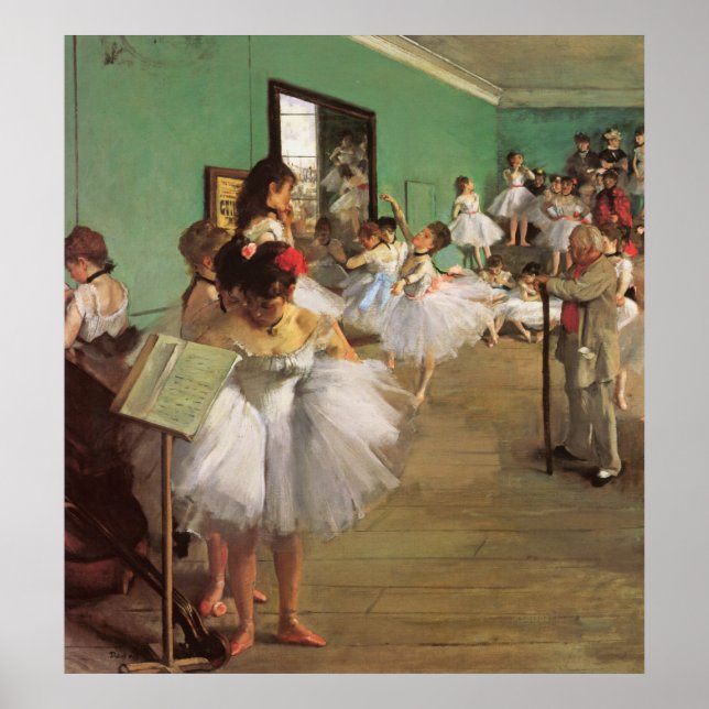 Dance Class - Vintage Ballet Painting - by Degas Poster (Front)