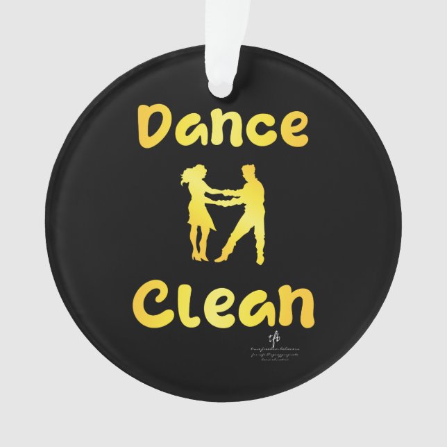 Dance Clean Golden Brass Round Ornament (Front)