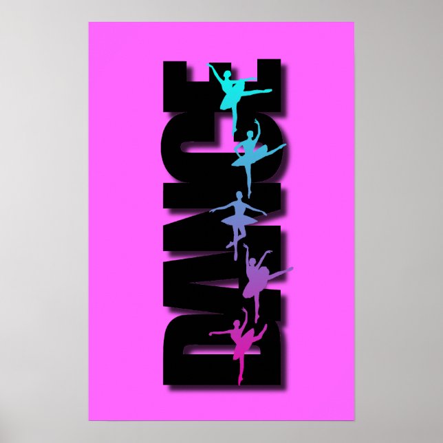 Dance Coloured Ballerinas Poster (Front)