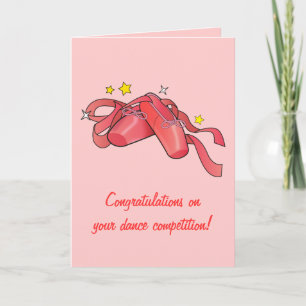 Dance Competition Congratulations:Red Ballet Shoes Card