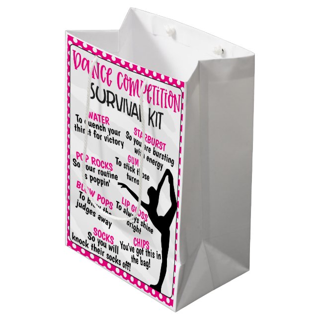 Dance Competition Survival Kit Medium Gift Bag (Front Angled)