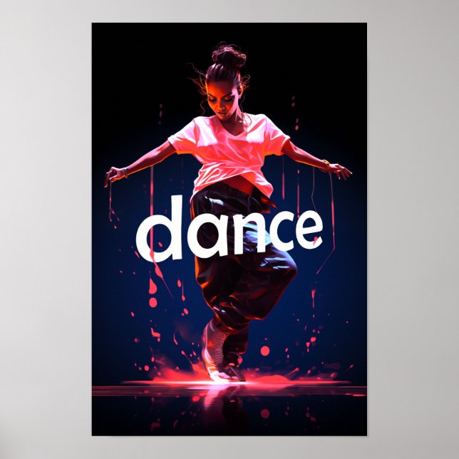 Dance cool hip hop girl poster (Front)