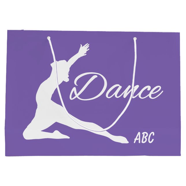 DANCE custom monogram & color gift bags (Back)