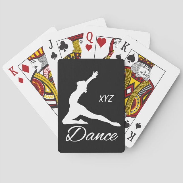 DANCE custom monogram & color playing cards (Back)