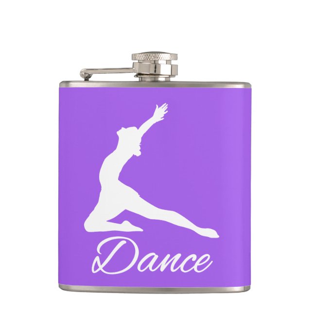 DANCE custom monogram & colour flask (Front)