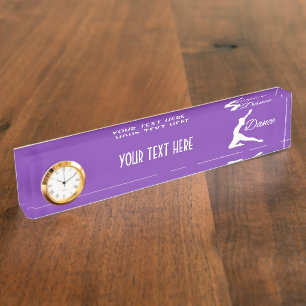 DANCE custom text & color desk plate