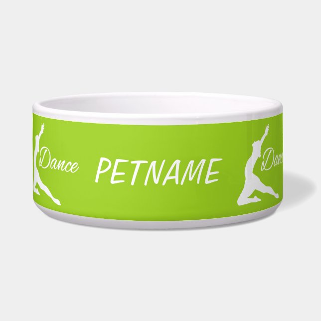 DANCE custom text & colour pet bowls (Front)