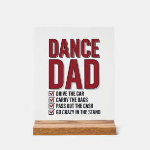 Dance Dad Checklist Vintage Engraving Design_1 Acrylic Sign