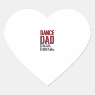 Dance Dad Checklist Vintage Engraving Design_1 Heart Sticker