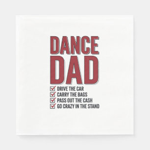 Dance Dad Checklist Vintage Engraving Design_1 Napkin