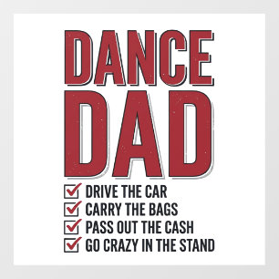 Dance Dad Checklist Vintage Engraving Design_1 Window Cling