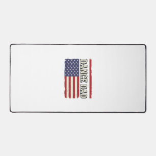 Dance Dad Patriotic Vintage Flag Shirt Design_1 Desk Mat