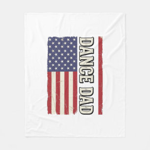 Dance Dad Patriotic Vintage Flag Shirt Design_1 Fleece Blanket