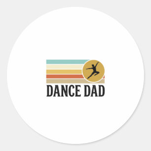 Dance Dad Vintage Retro Engraving Shirt Design_1 Classic Round Sticker