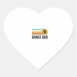 Dance Dad Vintage Retro Engraving Shirt Design_1 Heart Sticker