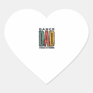 Dance Dad Vintage Typography Shirt Design_1 Heart Sticker
