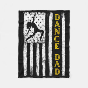 Dance Dad Yellow Cheerleading Flag Fleece Blanket