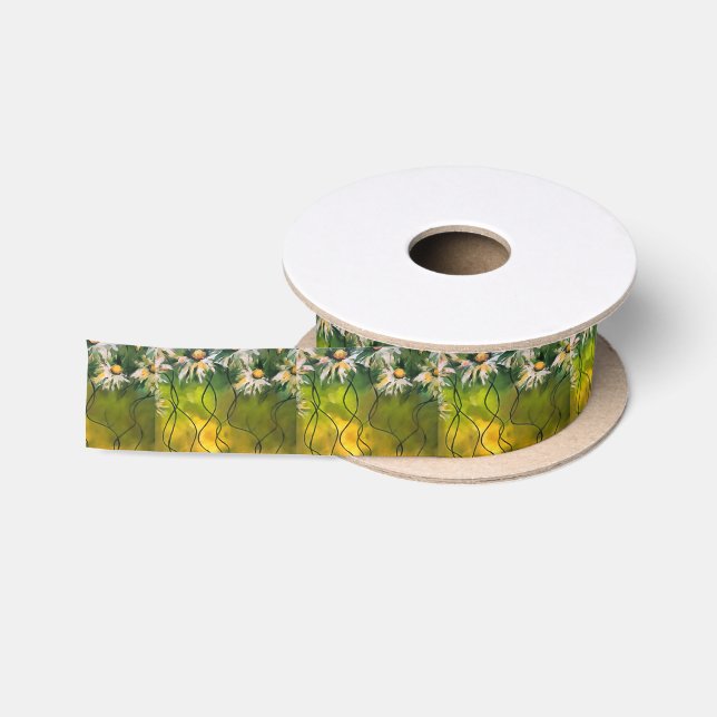 Dance Daisy Dance Surrealistic Art Satin Ribbon (Spool)