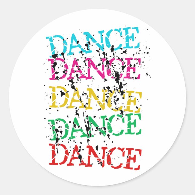 Dance Dance Colourful Stylish Grudge Classic Round Sticker (Front)