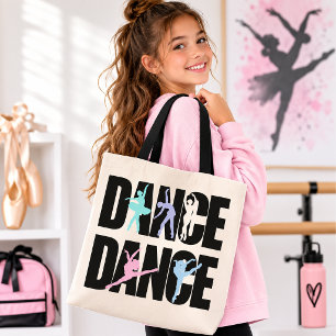 Dance Dance Pastel Silhouette Large Tote Bag