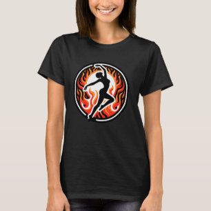 Dance Dance Silhouette With Flames For Dancers T-Shirt