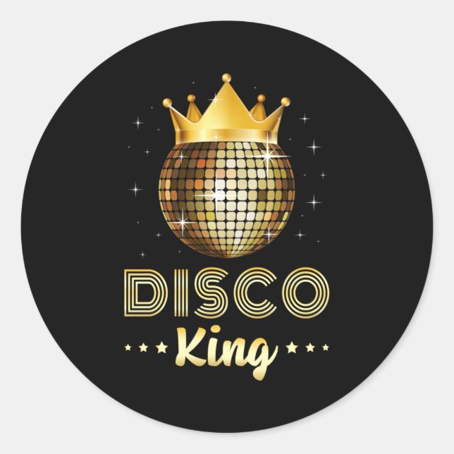 Dance Dancing Disco King Dancer Party Gift Idea Classic Round Sticker (Front)