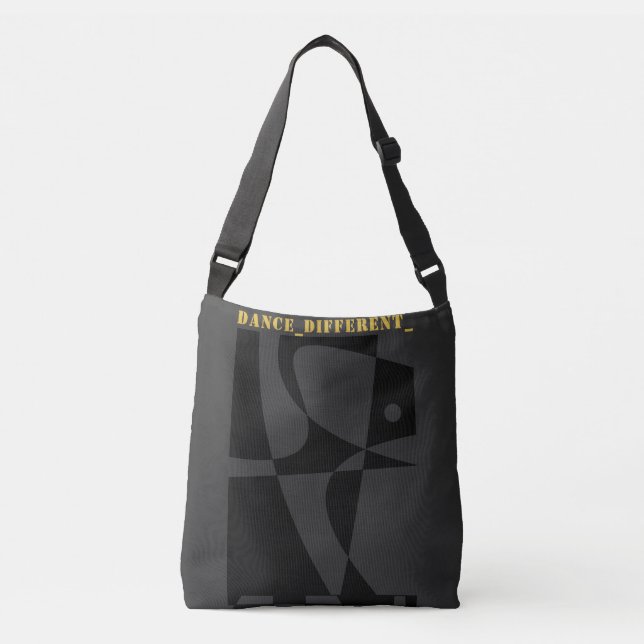DANCE_DIFFERENT_ Grey Black Crossbody Bag (Front)