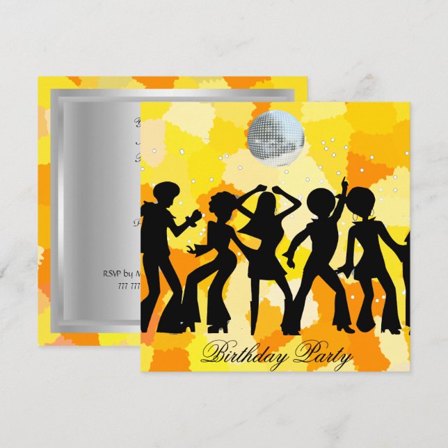 Dance Disco Birthday Party Invitation (Front/Back)