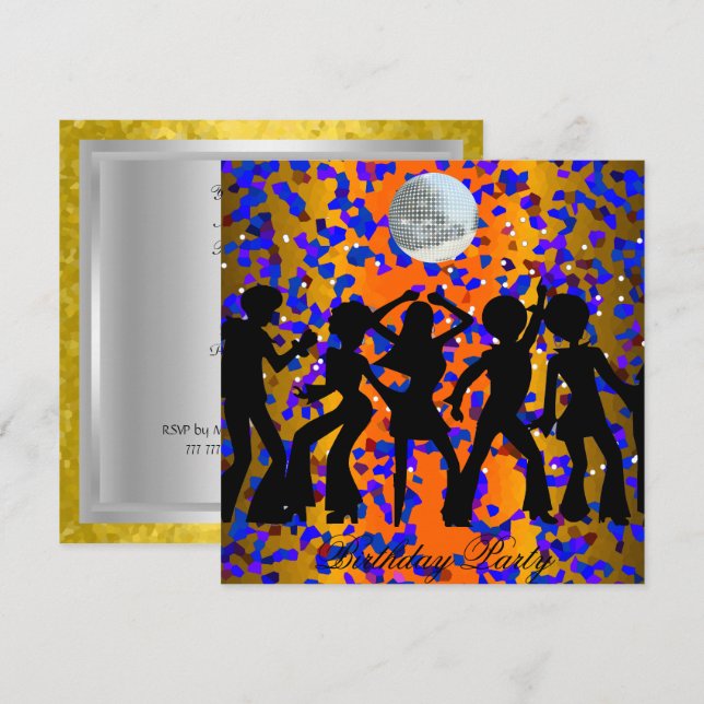 Dance Disco Birthday Party Invitation (Front/Back)