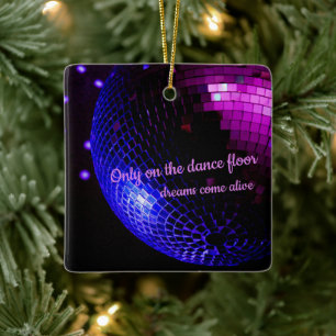 Dance Floor Disco Ball  Ceramic Ornament