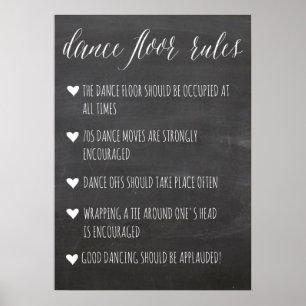 Dance Floor Rules sign chalkboard fun sign