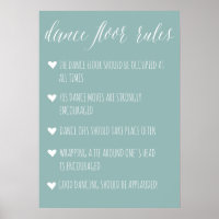 Dance Floor Rules sign | Editable colour fun sign