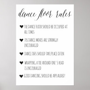 Dance Floor Rules sign Funny wedding decor
