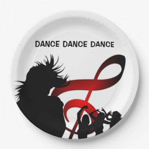 Dance Girl Modern Party Paper Plate