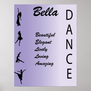 Dance Girls Name Art Wall Print Poster
