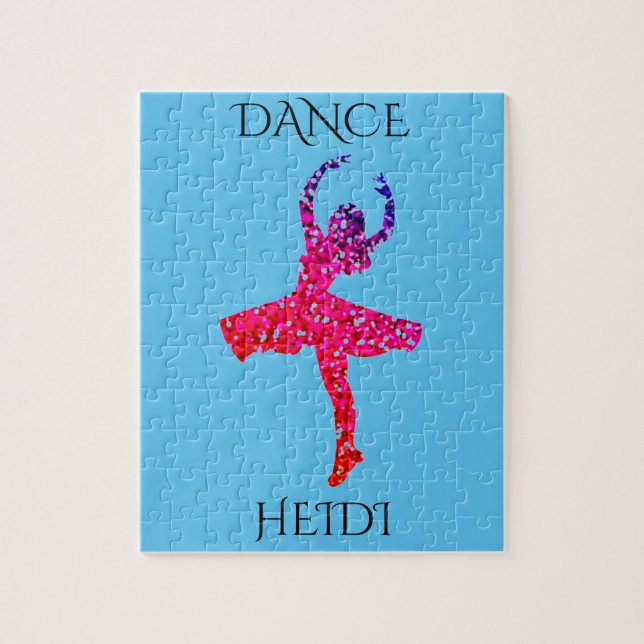 DANCE girls puzzle with personalised name. (Vertical)