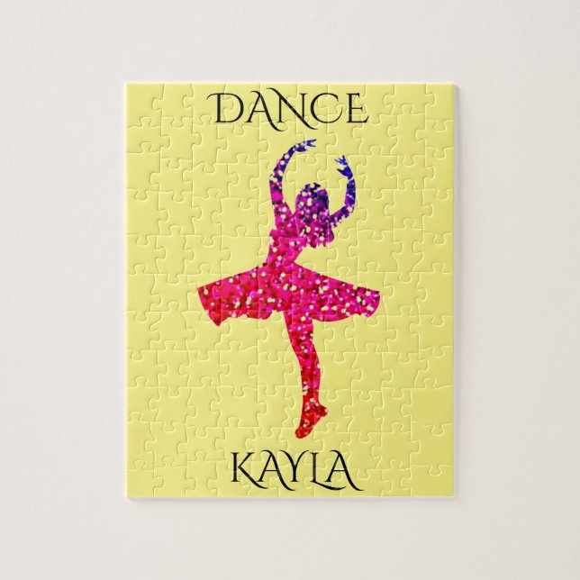 DANCE girls puzzle with personalised name. (Vertical)