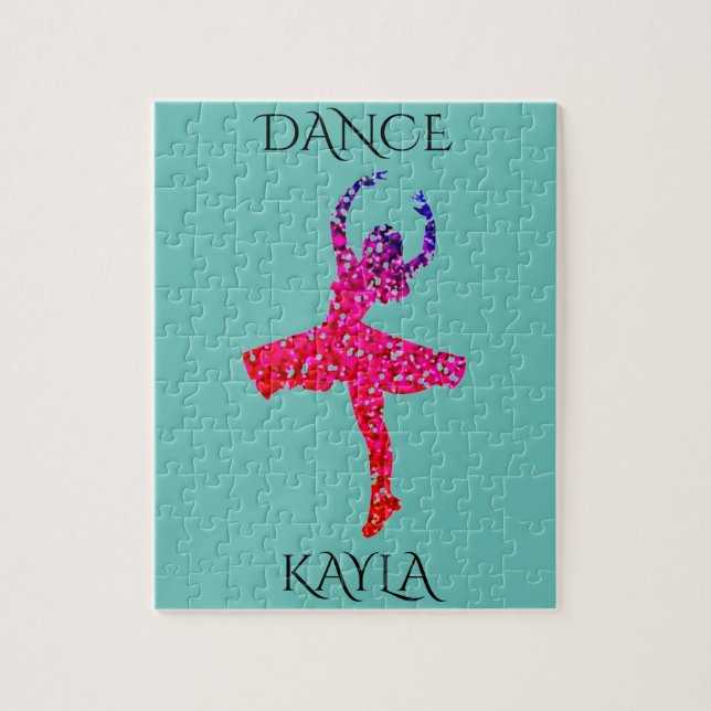 DANCE girls puzzle with personalised name. (Vertical)