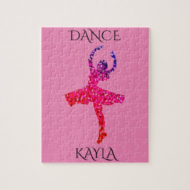 DANCE girls puzzle with personalised name. (Vertical)