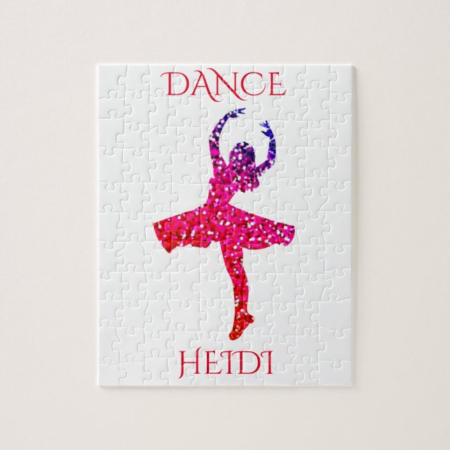 DANCE girls puzzle with personalized name. (Vertical)
