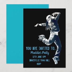 Dance hip hop modern dance party invitation