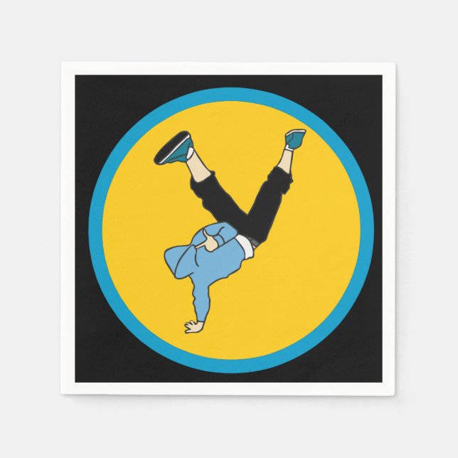 Dance hip hop tween themed birthday party napkin (Front)