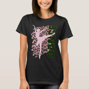 Dance Hot Pink Leopard Print Ballerina Dancer Teac T-Shirt