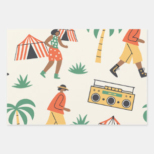 Dance in summer wrapping paper sheet