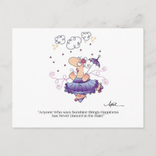 DANCE IN THE RAIN Postcard by April McCallum