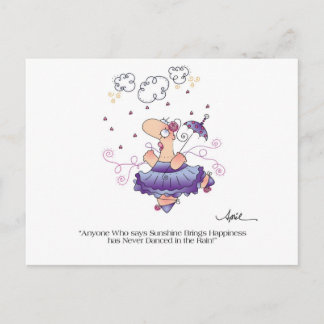 DANCE IN THE RAIN Postcard by April McCallum