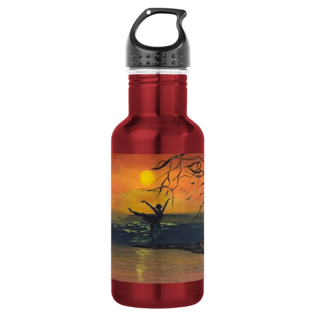     Dance in the Sunset Glow | handmade artwork  532 Ml Water Bottle (Front)