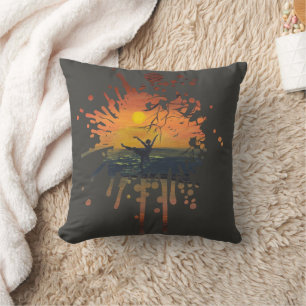     Dance in the Sunset Glow   handmade artwork  Cushion