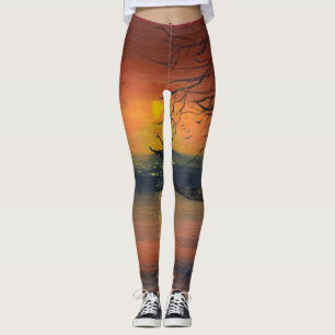     Dance in the Sunset Glow   handmade artwork  Leggings