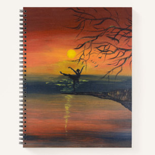     Dance in the Sunset Glow   handmade artwork  Notebook